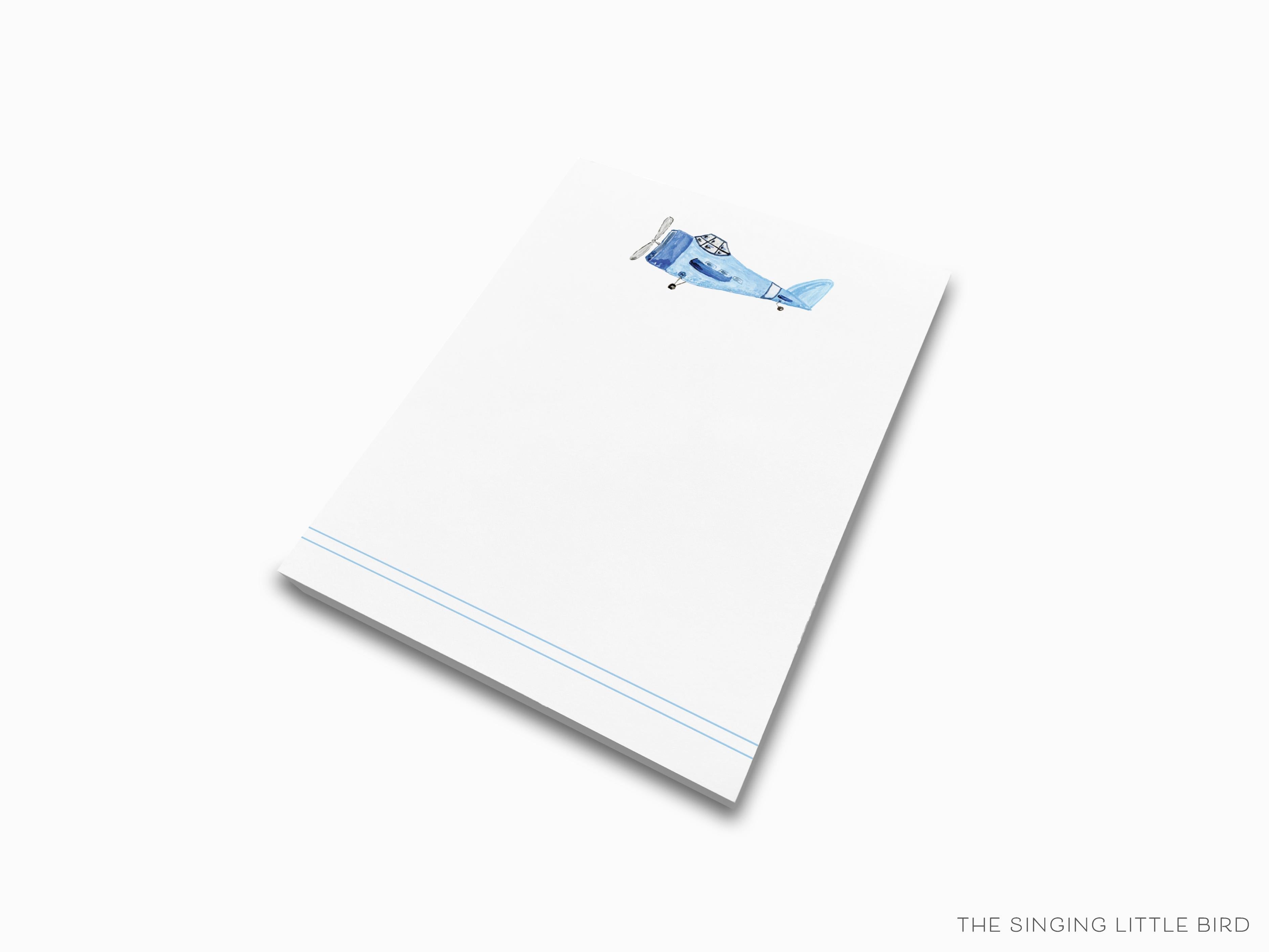 Vintage Airplane Notepad-These notepads feature our hand-painted watercolor airplane, printed in the USA on a beautiful smooth stock. You choose which size you want (or bundled together for a beautiful gift set) and makes a great gift for the checklist and vintage lover in your life.-The Singing Little Bird