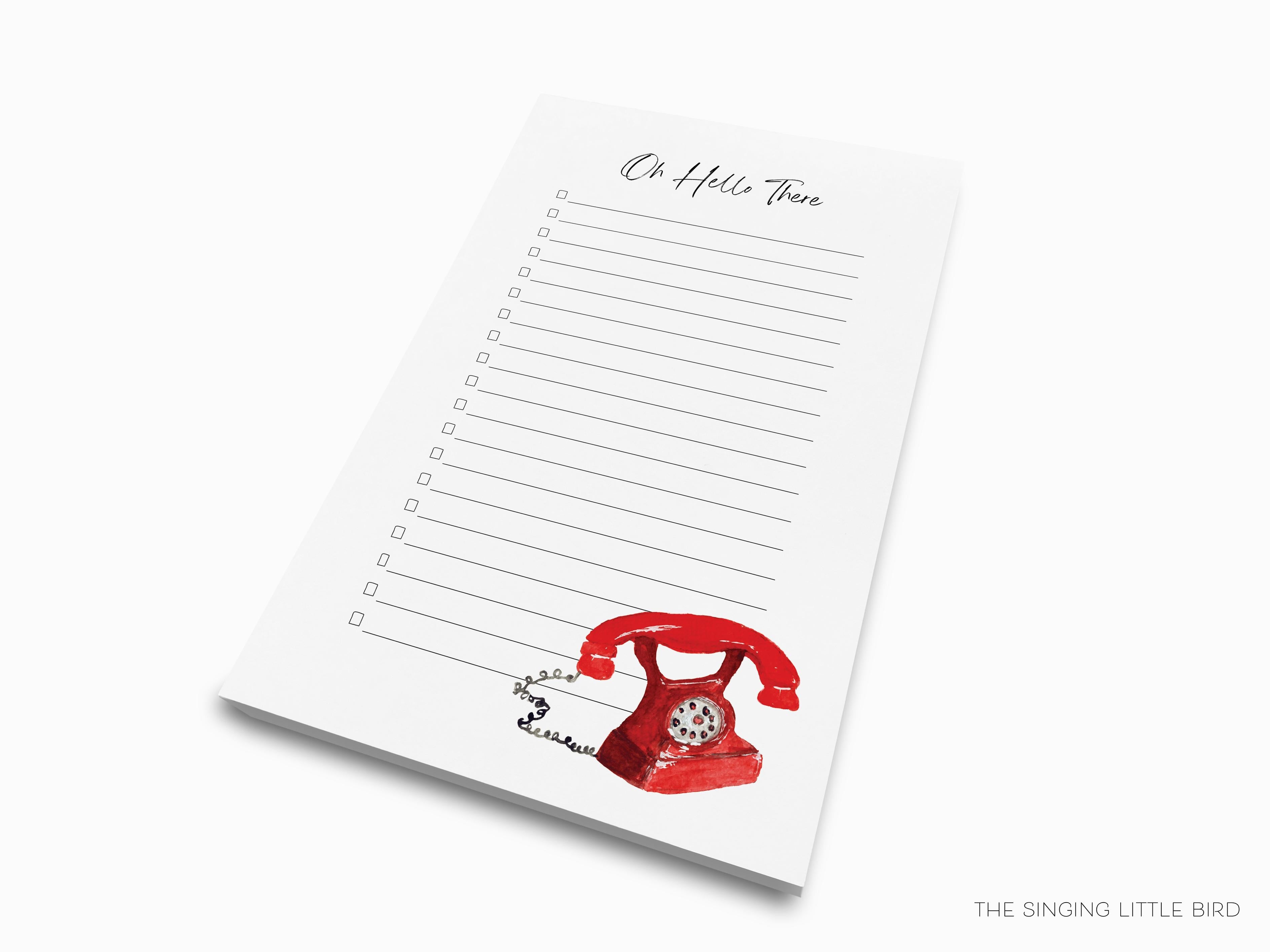 Vintage Telephone Notepad-These notepads feature our hand-painted watercolor telephone, printed in the USA on a beautiful smooth stock. You choose which size you want (or bundled together for a beautiful gift set) and makes a great gift for the checklist and vintage lover in your life.-The Singing Little Bird