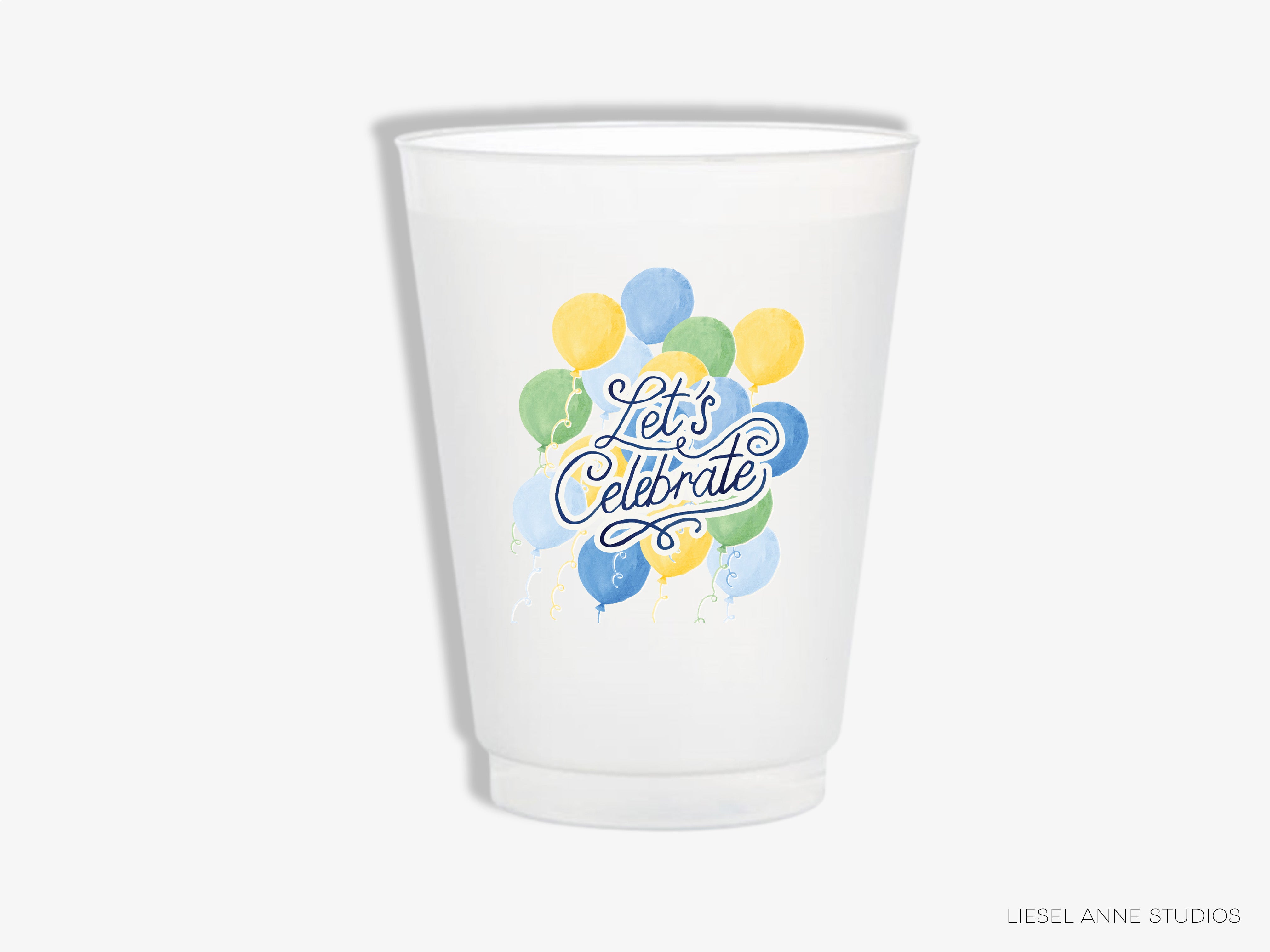 a shot glass with the words let's celebrate on it