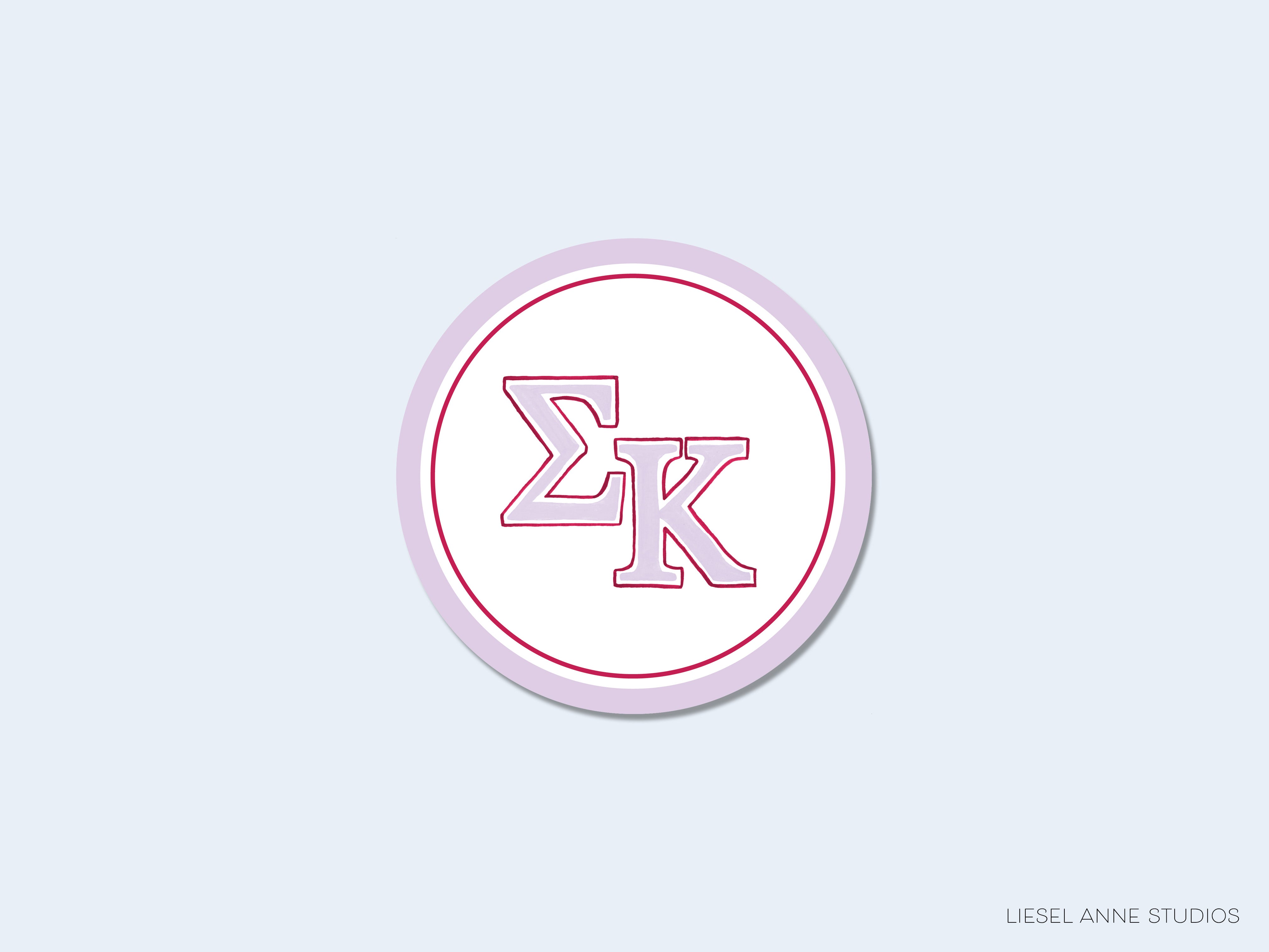 a red and white circle with the letter k in it
