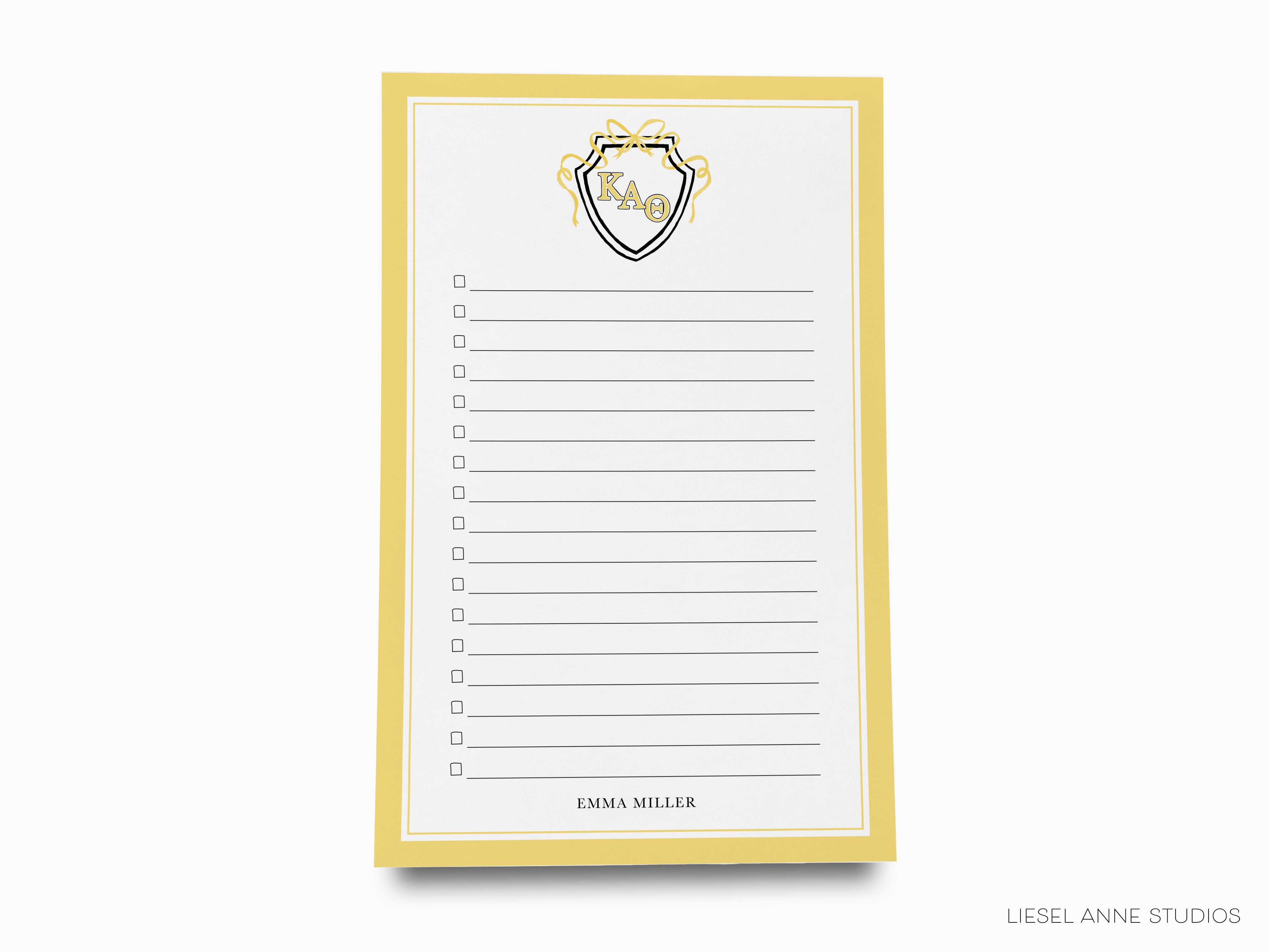 a notepad with a trophy trophy on it