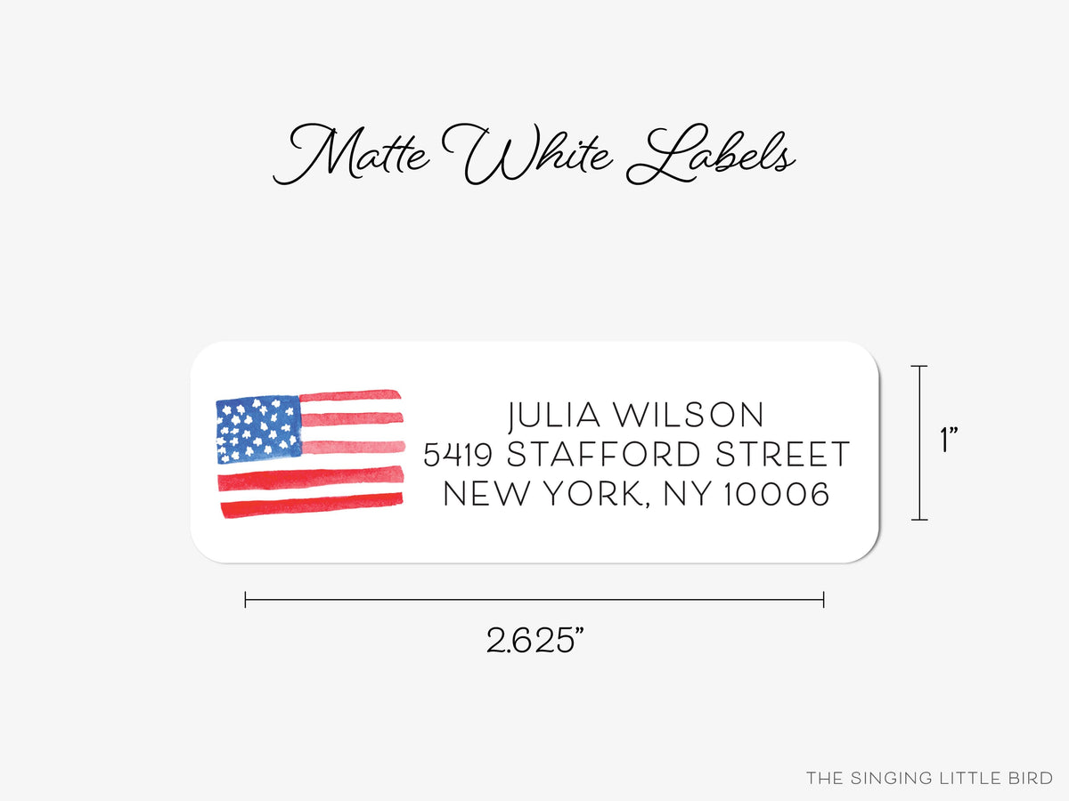 American Flag Return Address Labels | Liesel Anne Studios