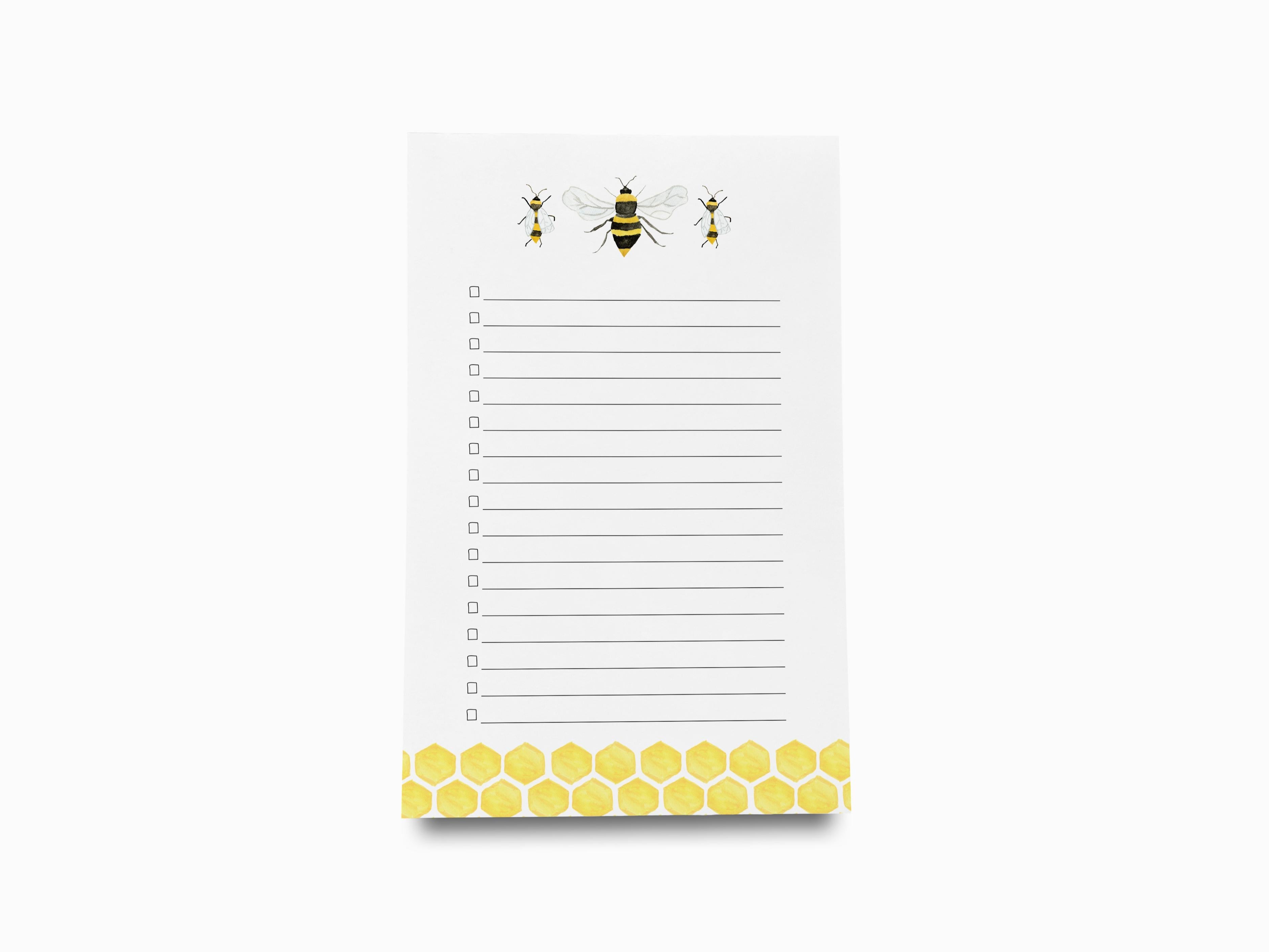 Bee Notepad-These notepads feature our hand-painted watercolor bee, printed in the USA on a beautiful smooth stock. You choose which size you want (or bundled together for a beautiful gift set) and makes a great gift for the checklist and bee lover in your life.-The Singing Little Bird