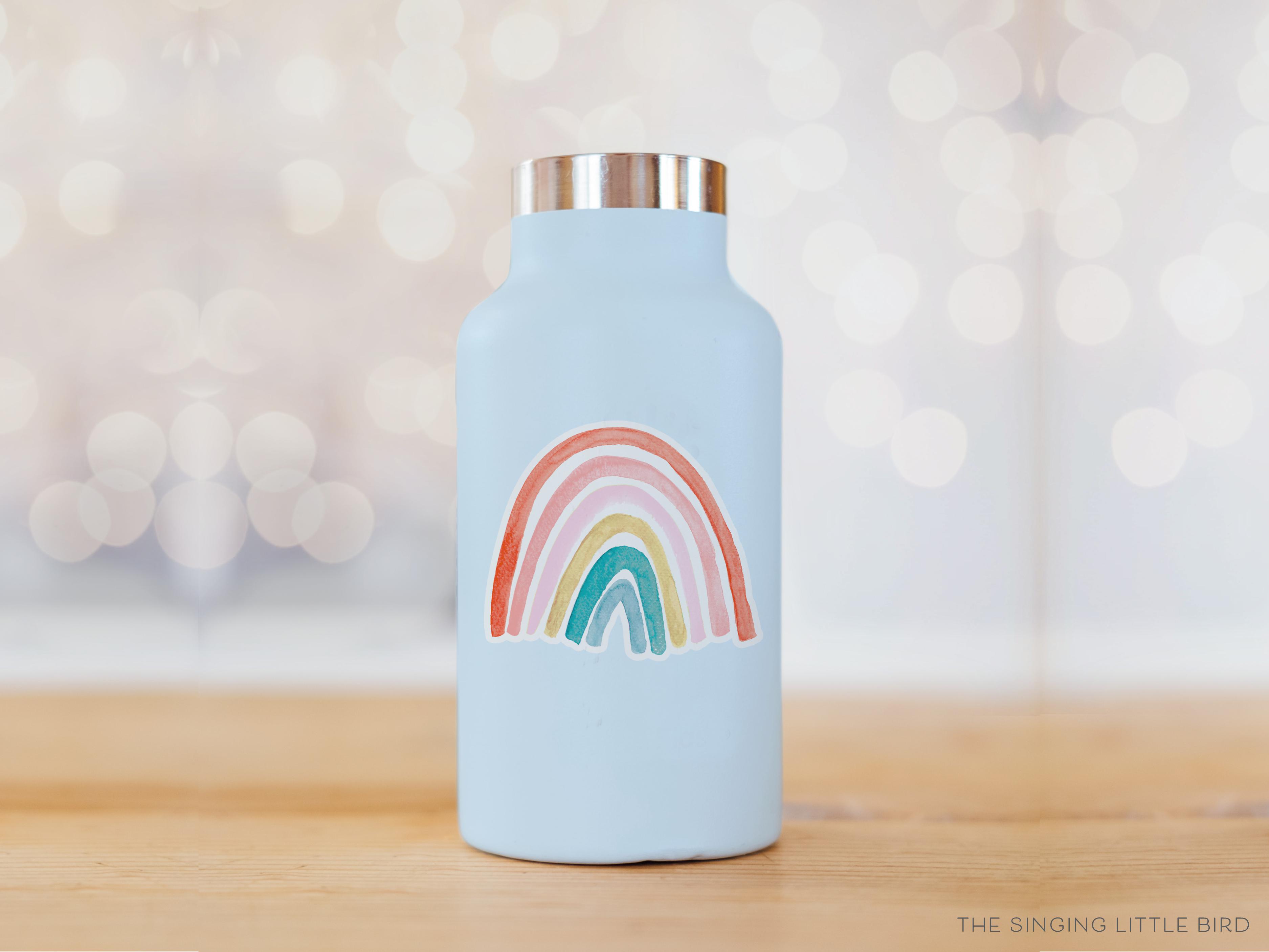 Boho Rainbow Vinyl Sticker-These weatherproof die cut stickers feature our hand-painted watercolor boho rainbow, making great laptop or water bottle stickers or gifts for the rainbow lover in your life.-The Singing Little Bird