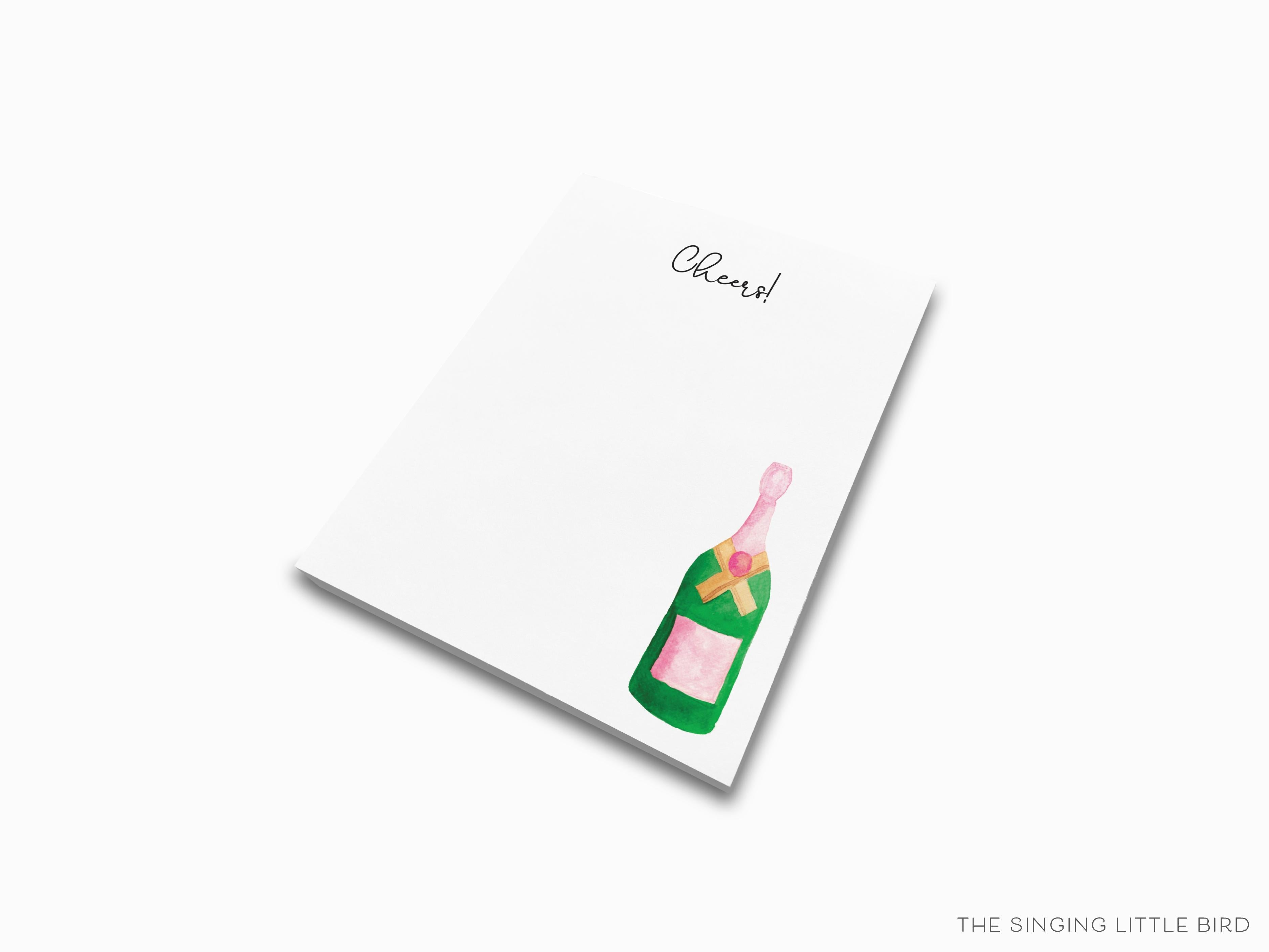 Champagne Bottle Notepad-These notepads feature our hand-painted watercolor champagne bottles, printed in the USA on a beautiful smooth stock. You choose which size you want (or bundled together for a beautiful gift set) and makes a great gift for the checklist and bubbly lover in your life.-The Singing Little Bird