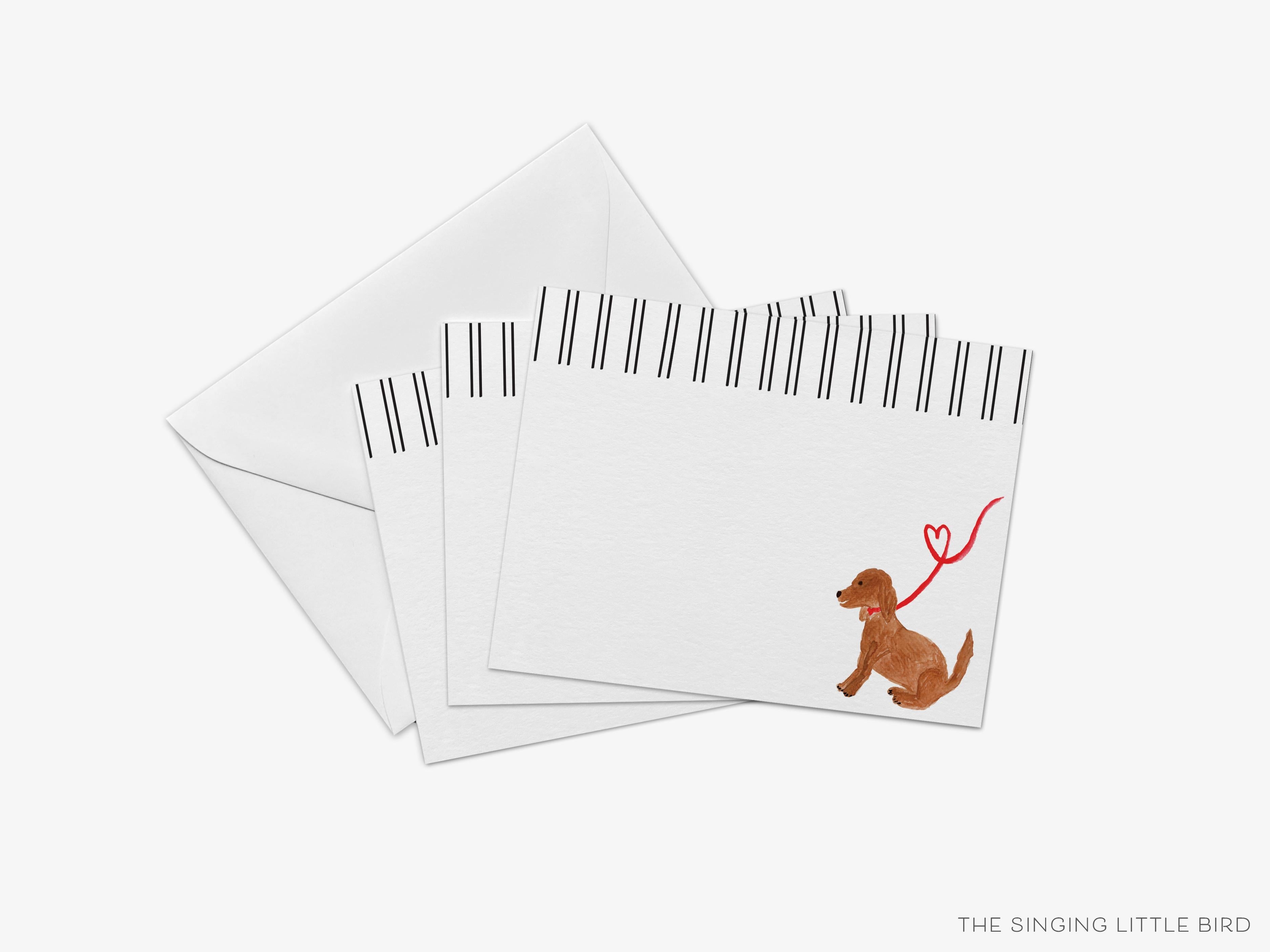 Dog Lover Flat Notes [Sets of 8]-These flat notecards are 4.25x5.5 and feature our hand-painted watercolor dog, printed in the USA on 120lb textured stock. They come with white envelopes and make great thank yous and gifts for the puppy lover in your life.-The Singing Little Bird
