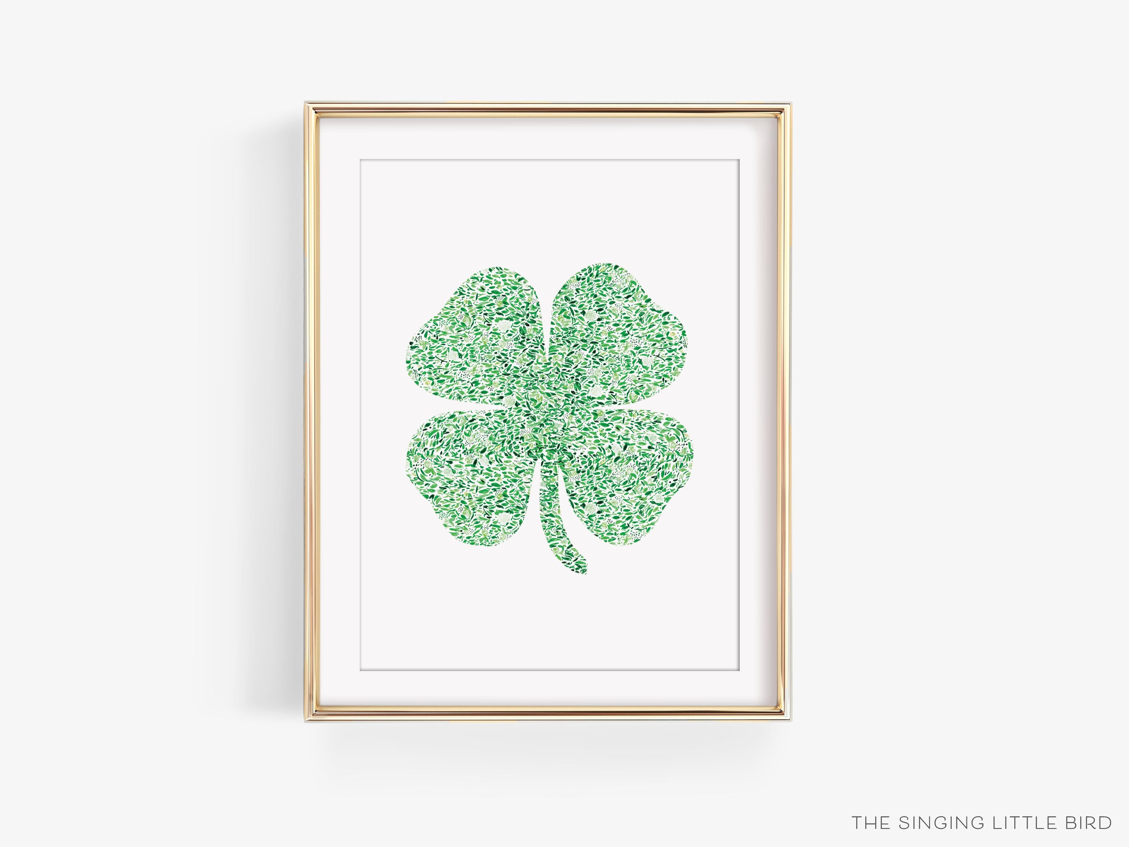 Green Shamrock Art Print-This watercolor art print features our hand-painted Shamrock, printed in the USA on 120lb high quality art paper. This makes a great gift or wall decor for the lucky charm lover in your life.-The Singing Little Bird