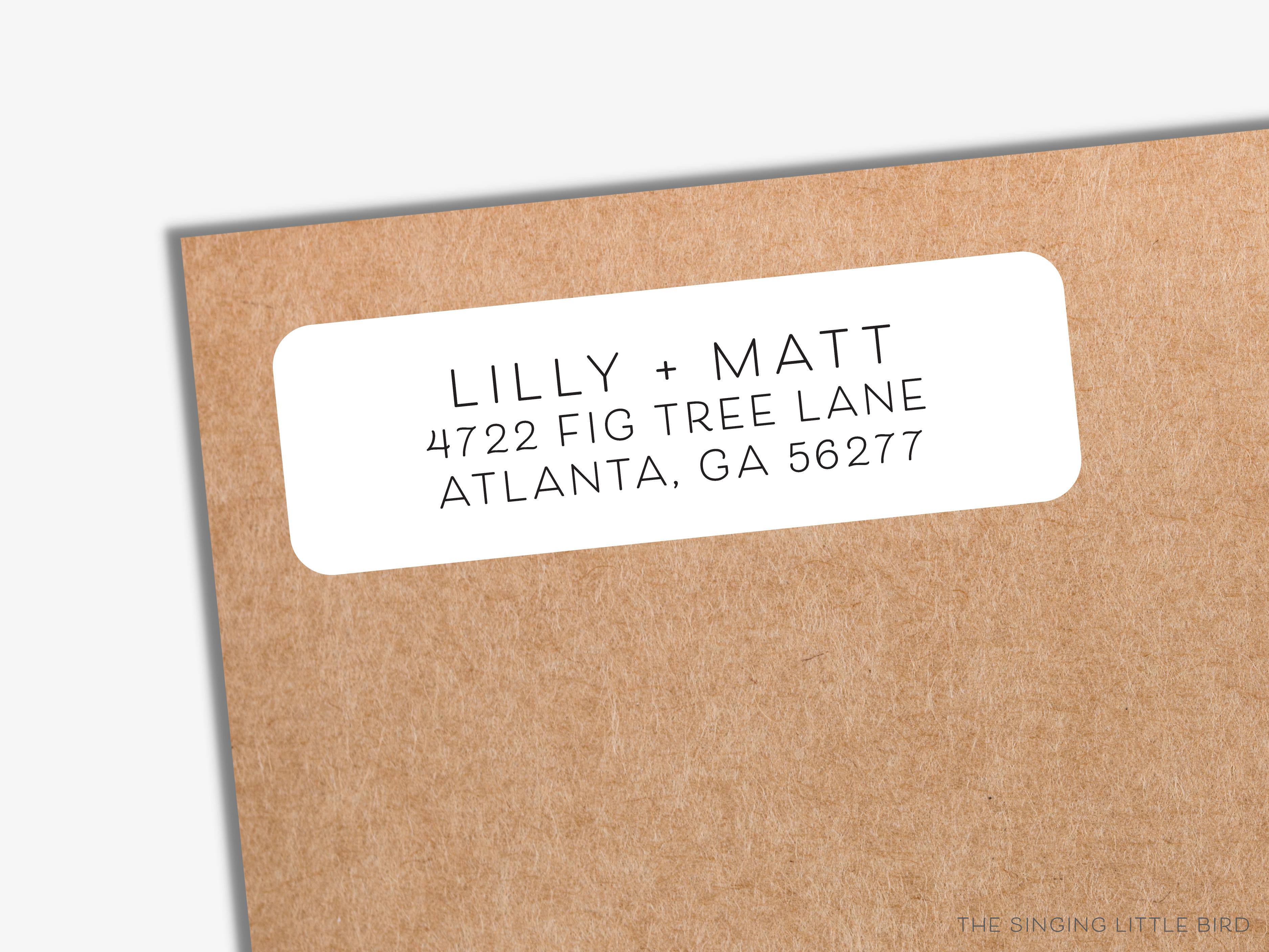 Minimalist Return Address Labels- These personalized return address labels are 2.625" x 1" and feature our simple text, printed in the USA on beautiful matte finish labels. These make great gifts for yourself or the modern lover. -The Singing Little Bird