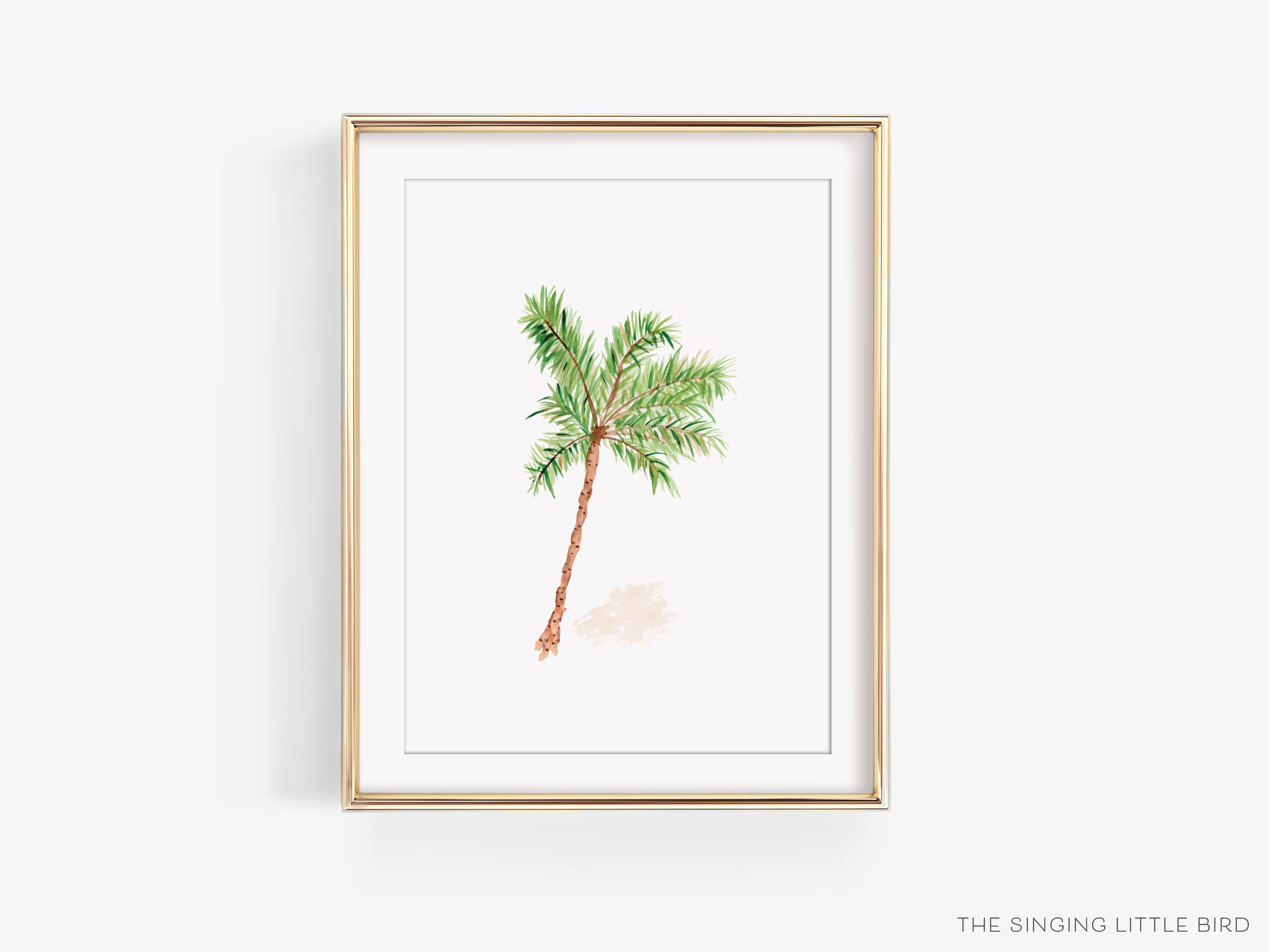 Palm Tree Art Print-This watercolor art print features our hand-painted Palm tree, printed in the USA on 120lb high quality art paper. This makes a great gift or wall decor for the beach lover in your life.-The Singing Little Bird